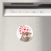 Niedliche Wasserfarbe Otter Herz Liebe Tierischer  Magnet (In Situ (Geschirrspüler))