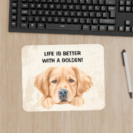 Niedliche Wasserfarbe Peeking Golden Vintag Mousepad