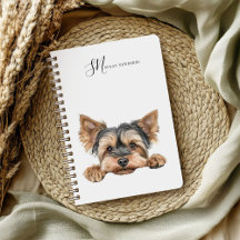 Niedliche Wasserfarbe Peeking Yorkie Personalisier