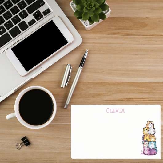 Niedliche Wasserfarbe Personalisierte Katze Liebha Post-it Klebezettel