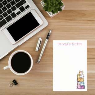 Niedliche Wasserfarbe Personalisierte Katze Liebha Post-it Klebezettel