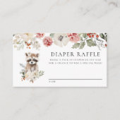 Niedliche Wasserfarbe Raccoon Kinderdusche Windeln Begleitkarte (Vorderseite)