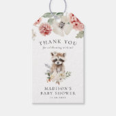 Niedliche Wasserfarbe Raccoon Winter Babydusche Geschenkanhänger (Vorderseite)