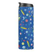 Niedliche Wasserfarbe Raumplaneten Raketen Mond Thermosbecher (Nach rechts gedreht)