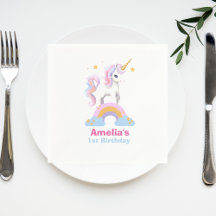 Niedliche Wasserfarbe Regenbogen Einhorn Geburtsta