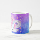 Niedliche Wasserfarbe Regenbogen Einhorn Personali Kaffeetasse (VorderseiteRechts)