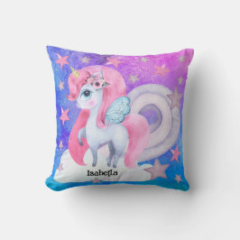 Niedliche Wasserfarbe Regenbogen Einhorn Personali Kissen