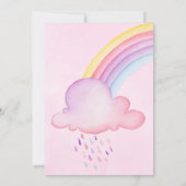 Niedliche Wasserfarbe Rhino Unicorn Baby Dusche In Einladung (Rückseite)