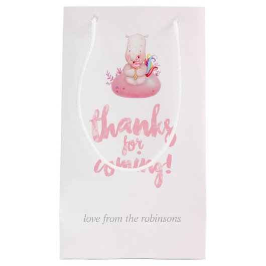 Niedliche Wasserfarbe Rhino Unicorn Kindermädchen Kleine Geschenktüte (Vorderseite)