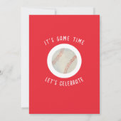 Niedliche Wasserfarbe Rookie Baseball 1. Geburtsta Einladung (Rückseite)