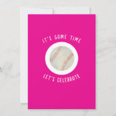 Niedliche Wasserfarbe Rookie Baseball Girl 1. Gebu Einladung (Rückseite)