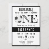 Niedliche Wasserfarbe Rookie Fußball Schwarz 1. Ge Einladung (Vorderseite)