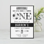 Niedliche Wasserfarbe Rookie Fußball Schwarz 1. Ge Einladung (Stehend Vorderseite)