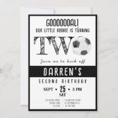 Niedliche Wasserfarbe Rookie Fußball Schwarz 2. Ge Einladung (Vorderseite)