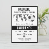 Niedliche Wasserfarbe Rookie Fußball Schwarz 2. Ge Einladung (Stehend Vorderseite)