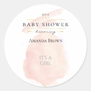Niedliche Wasserfarbe Rosa Cotton Cotton Candy Bab Runder Aufkleber
