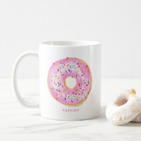Niedliche Wasserfarbe Rosa Donut Sprinkles Persona