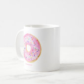 Niedliche Wasserfarbe Rosa Donut Sprinkles Persona Kaffeetasse (Vorderseite Links)