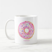 Niedliche Wasserfarbe Rosa Donut Sprinkles Persona Kaffeetasse (Links)