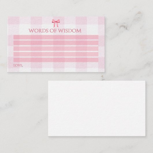 Niedliche Wasserfarbe Rosa Koquette Neuer Elternte Hinweiskarte (Vorne/Hinten)