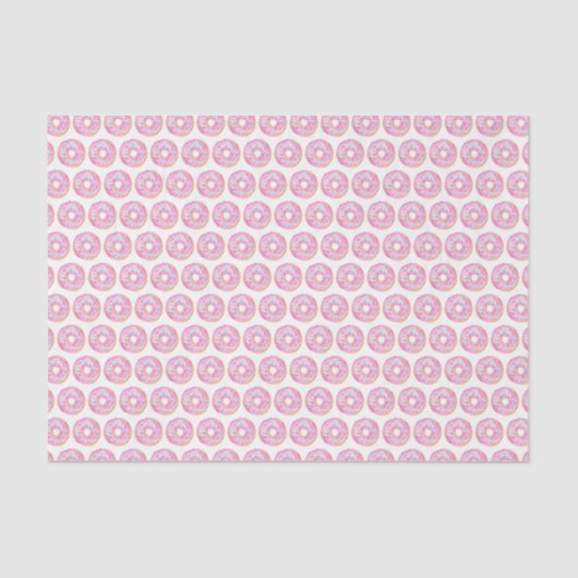 Niedliche Wasserfarbe Rosa Sprinkle Donuts Muster Seidenpapier (Vorderseite)