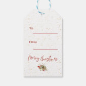 Niedliche Wasserfarbe Rote Berries Wreath Frohe We Geschenkanhänger (Rückseite)