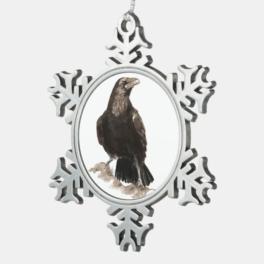 Niedliche Wasserfarbe Rote Vögel Kunst Schneeflocken Zinn-Ornament (Rechts)