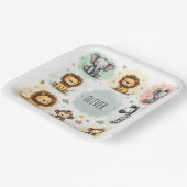 Niedliche Wasserfarbe Safari Tierdoodles Pappteller (Gewinkelt)