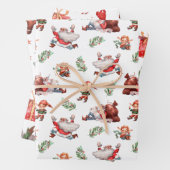 Niedliche Wasserfarbe Santa Elf Lebkuchen Weihnach Geschenkpapier Set (Beispiel)