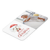 Niedliche Wasserfarbe Santa Maltese Dog Foto Weihn Magnet (Linke Seite)