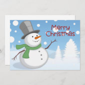 Niedliche Wasserfarbe Schneemann Frohe Weihnachten (Vorne/Hinten)