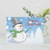 Niedliche Wasserfarbe Schneemann Frohe Weihnachten (Stehend Vorderseite)