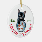 Niedliche Wasserfarbe Schöne Katze & Goldfish, lus Keramik Ornament (Rechts)