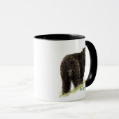 Niedliche Wasserfarbe Schwarzer Bär Art Tasse (VorderseiteRechts)