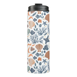Niedliche Wasserfarbe Seashell Koralle Thermal Tum Thermosbecher