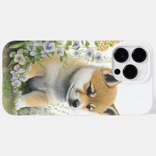 NIEDLICHE WASSERFARBE SHIBA INU PUPPY Case-Mate iPhone HÜLLE (Rückseite (Horizontal))