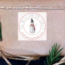 Niedliche Wasserfarbe Snowman Familienname Polka D