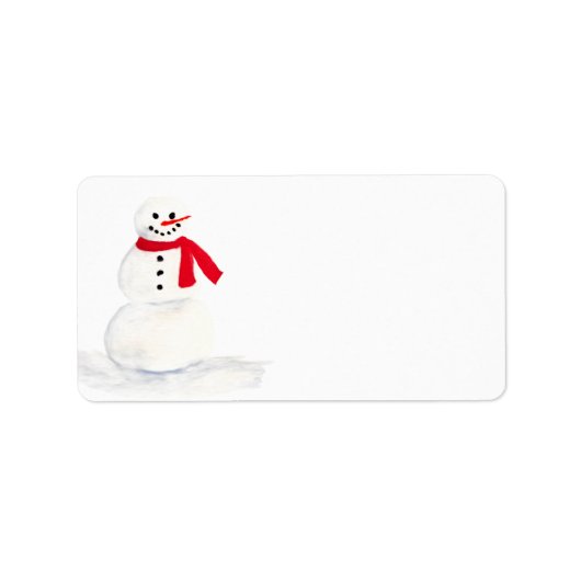 Niedliche Wasserfarbe Snowman Holiday Blank DIY-Ad Adressaufkleber (Vorne)
