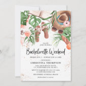 Niedliche Wasserfarbe Sommerwochenende Junggeselin Einladung (Vorderseite)