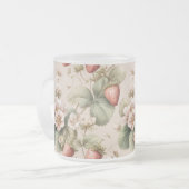 Niedliche Wasserfarbe Sonne mit Erdbeeren Mattglastasse (Vorderseite Links)