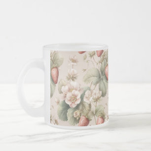 Niedliche Wasserfarbe Sonne mit Erdbeeren Mattglastasse