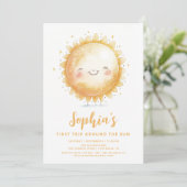 Niedliche Wasserfarbe Sonnenschein Girl Einladung (Stehend Vorderseite)