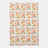 Niedliche Wasserfarbe Süßes Zitrusfrüchte Orangenf Geschirrtuch (Vertikal)