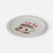 Niedliche Wasserfarbe Tasse Pappteller (Schrägansicht)