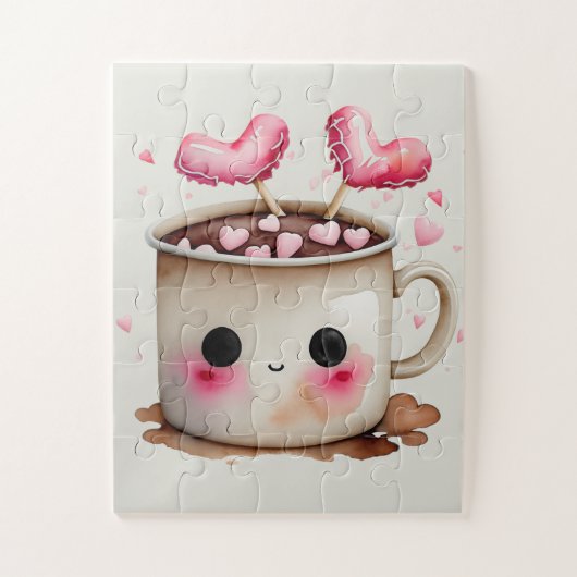 Niedliche Wasserfarbe Tasse Puzzle (Vertikal)