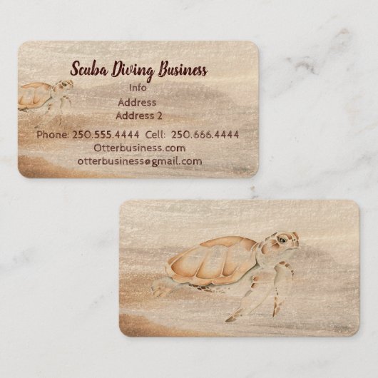 Niedliche Wasserfarbe Tauchen oder Meer Visitenkarte (Vorne/Hinten)