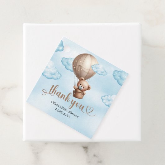 Niedliche Wasserfarbe Teddy Bär braune Heißluftbal Geschenkanhänger (Beispiel)