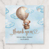 Niedliche Wasserfarbe Teddy Bär braune Heißluftbal Geschenkanhänger (Rückseite)