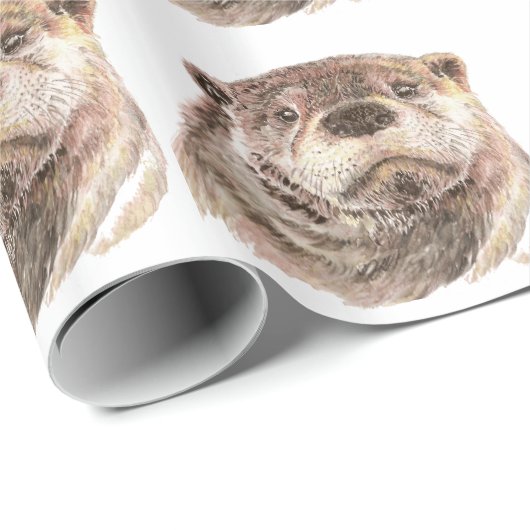 Niedliche Wasserfarbe Tier-art Art Geschenkpapier (Rolleneckpunkt)