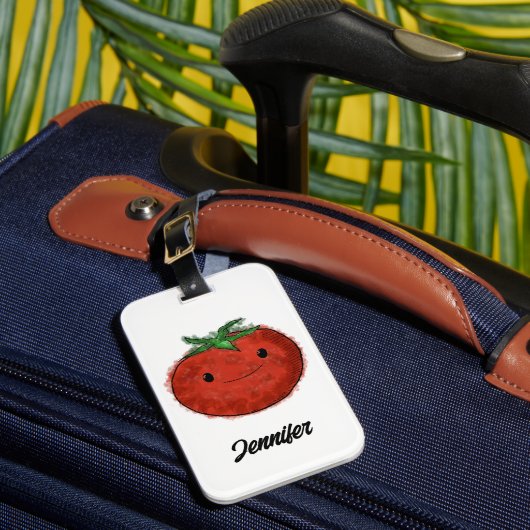 Niedliche Wasserfarbe Tomaten Gepäckanhänger (Vorderseite Insitu 1)